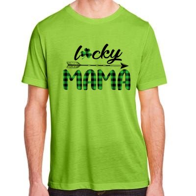 Lucky Mama Green Plaid Four Leaf Clover St Patrick's Day Gift Adult ChromaSoft Performance T-Shirt