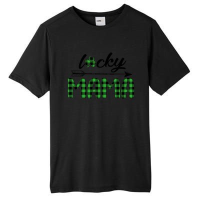 Lucky Mama Green Plaid Four Leaf Clover St Patrick's Day Gift Tall Fusion ChromaSoft Performance T-Shirt