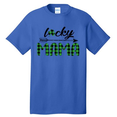 Lucky Mama Green Plaid Four Leaf Clover St Patrick's Day Gift Tall T-Shirt