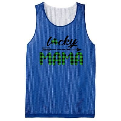 Lucky Mama Green Plaid Four Leaf Clover St Patrick's Day Gift Mesh Reversible Basketball Jersey Tank