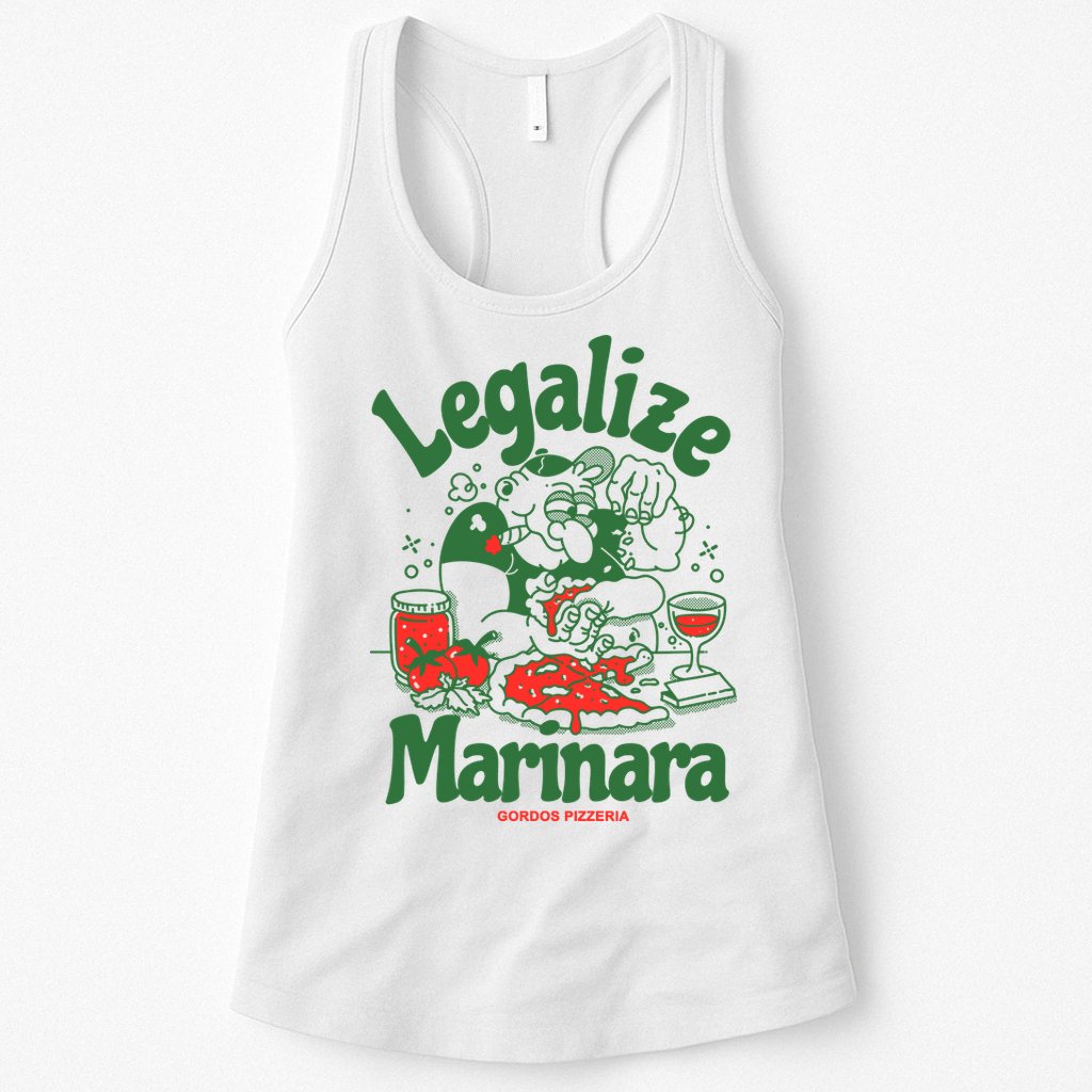 Legalize Marinara Gordos Pizzeria Womens Tank Top