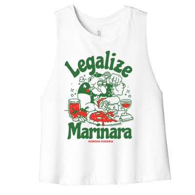 Legalize Marinara Gordos Pizzeria Women's Racerback Cropped Tank