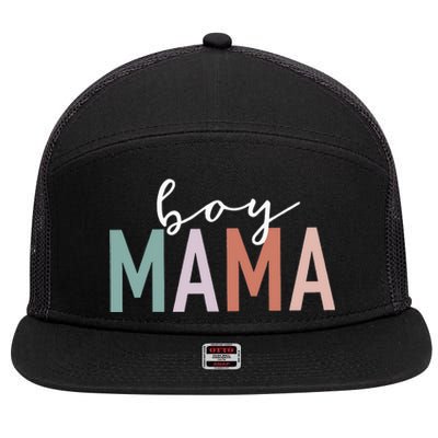 Leopard  Mama Gifts For Mother Mom Of  7 Panel Mesh Trucker Snapback Hat