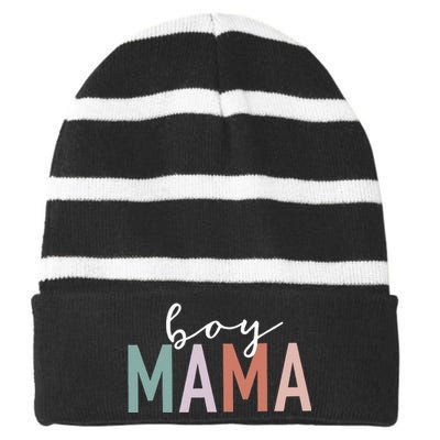 Leopard  Mama Gifts For Mother Mom Of  Striped Beanie with Solid Band