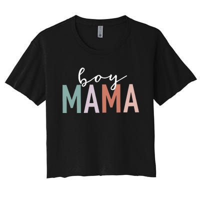 Leopard  Mama Gifts For Mother Mom Of  Women's Crop Top Tee