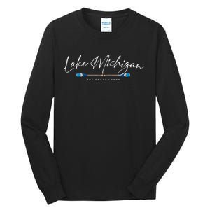 Lake Michigan Great Lakes Oars Graphic Tall Long Sleeve T-Shirt