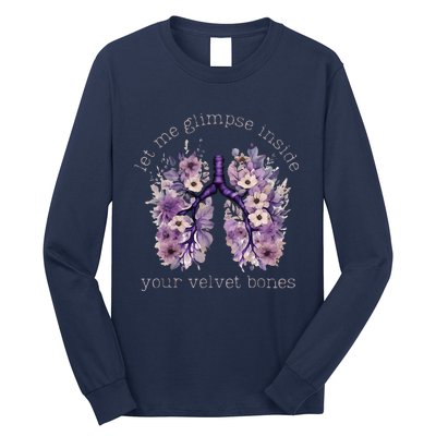 Let Me Glimpse Inside Your Velvet Bones Lung Wildflowers Long Sleeve Shirt