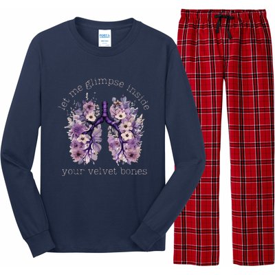 Let Me Glimpse Inside Your Velvet Bones Lung Wildflowers Long Sleeve Pajama Set