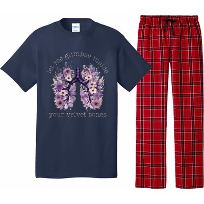 Let Me Glimpse Inside Your Velvet Bones Lung Wildflowers Pajama Set