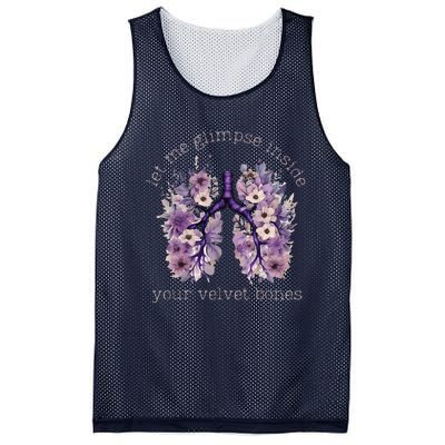 Let Me Glimpse Inside Your Velvet Bones Lung Wildflowers Mesh Reversible Basketball Jersey Tank