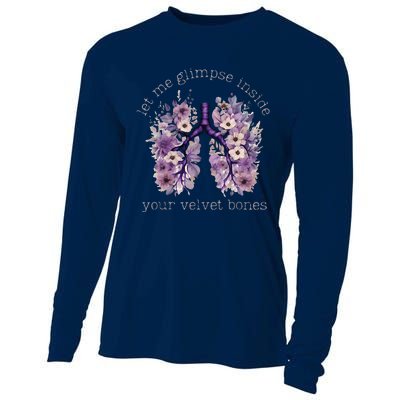 Let Me Glimpse Inside Your Velvet Bones Lung Wildflowers Cooling Performance Long Sleeve Crew