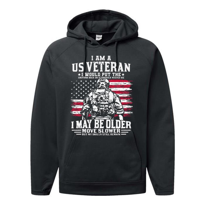 Legend Military Gift For Patriots Veterans & Fallen Heroes Performance Fleece Hoodie