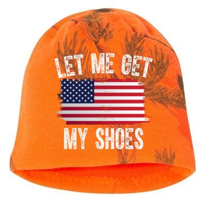 Let Me Get My Shoes Funny Political Usa Flag Kati - Camo Knit Beanie