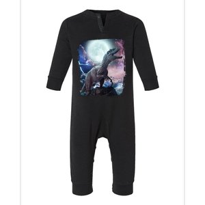 Lightning Moon Galaxy Trex Dinosaur Infant Fleece One Piece