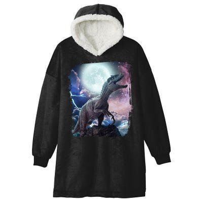 Lightning Moon Galaxy Trex Dinosaur Hooded Wearable Blanket