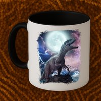 Lightning Moon Galaxy Trex Dinosaur Mug
