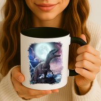 Lightning Moon Galaxy Trex Dinosaur Mug