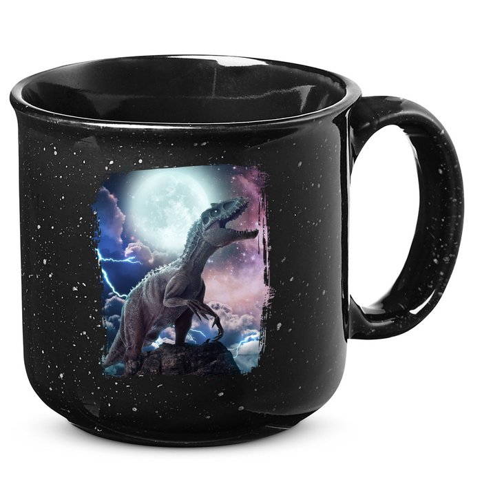 Lightning Moon Galaxy Trex Dinosaur 15oz Campfire Ceramic Mug