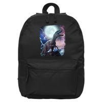 Lightning Moon Galaxy Trex Dinosaur 16 in Basic Backpack