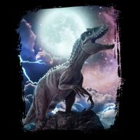 Lightning Moon Galaxy Trex Dinosaur 16 in Basic Backpack