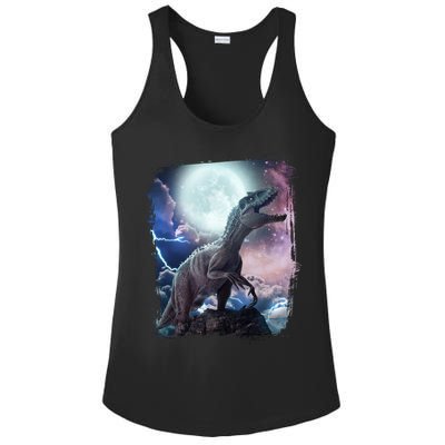 Lightning Moon Galaxy Trex Dinosaur Ladies PosiCharge Competitor Racerback Tank