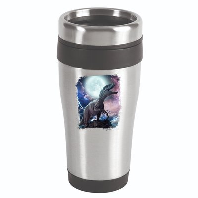 Lightning Moon Galaxy Trex Dinosaur 16oz Travel Tumbler