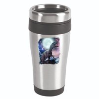 Lightning Moon Galaxy Trex Dinosaur 16oz Travel Tumbler