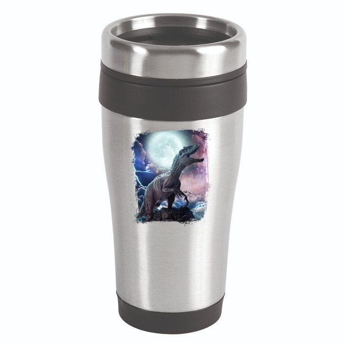 Lightning Moon Galaxy Trex Dinosaur 16oz Travel Tumbler