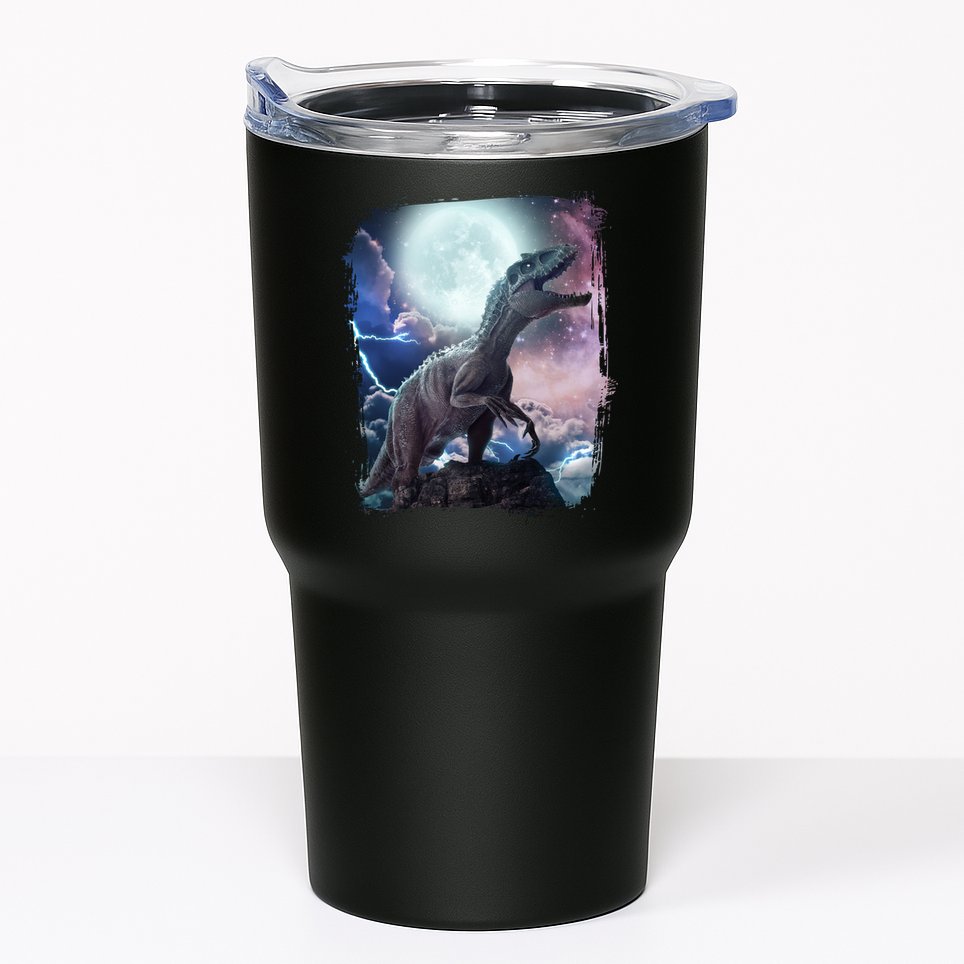 Lightning Moon Galaxy Trex Dinosaur Tumbler