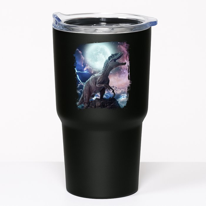 Lightning Moon Galaxy Trex Dinosaur Tumbler