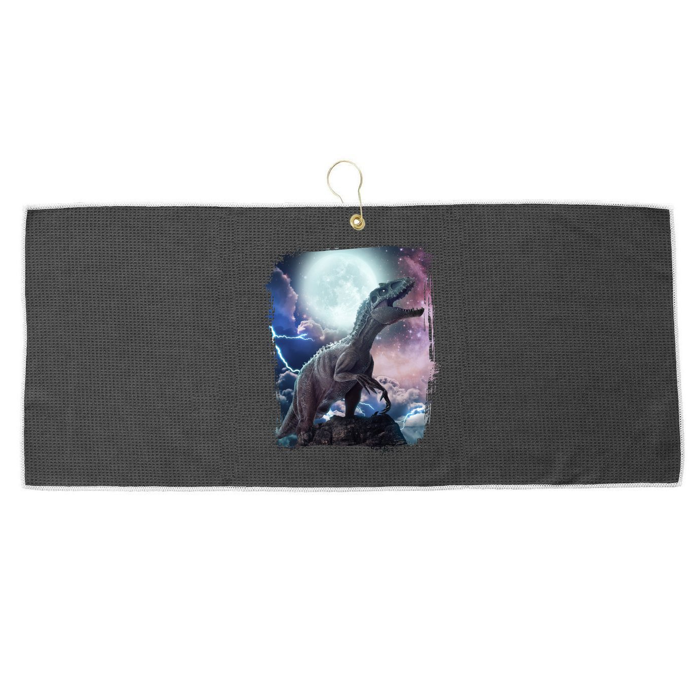 Lightning Moon Galaxy Trex Dinosaur Large Microfiber Waffle Golf Towel