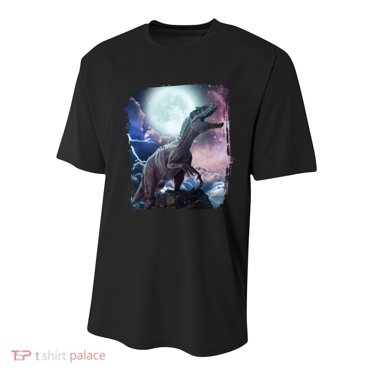 Lightning Moon Galaxy Trex Dinosaur Youth Performance Sprint T-Shirt
