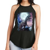 Lightning Moon Galaxy Trex Dinosaur Women's Perfect Tri Rocker Tank