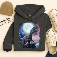 Lightning Moon Galaxy Trex Dinosaur Hoodie