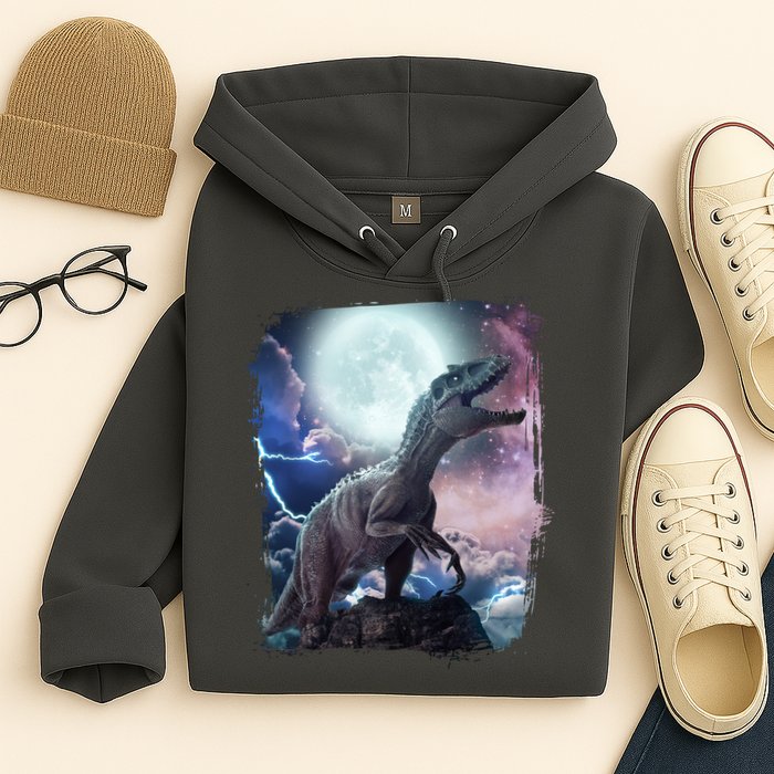 Lightning Moon Galaxy Trex Dinosaur Hoodie