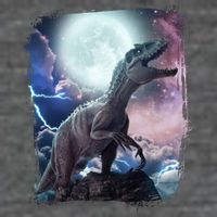 Lightning Moon Galaxy Trex Dinosaur Button