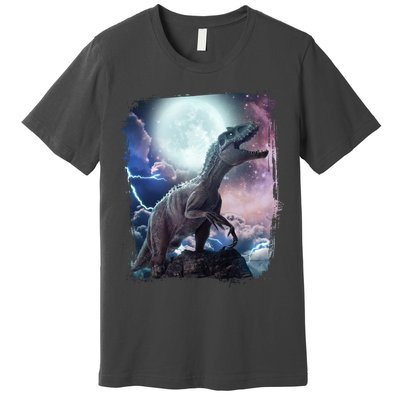 Lightning Moon Galaxy Trex Dinosaur Premium T-Shirt