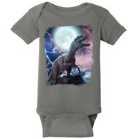 Lightning Moon Galaxy Trex Dinosaur Baby Bodysuit