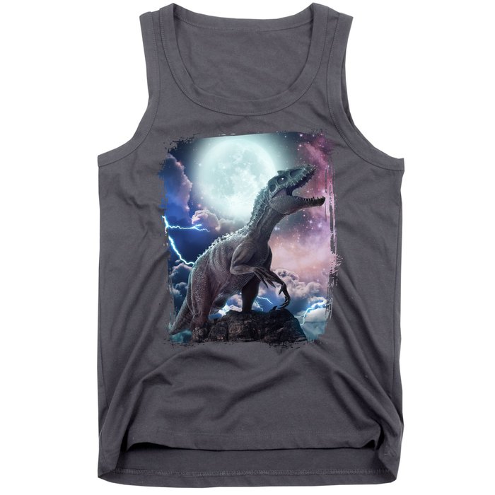 Lightning Moon Galaxy Trex Dinosaur Tank Top