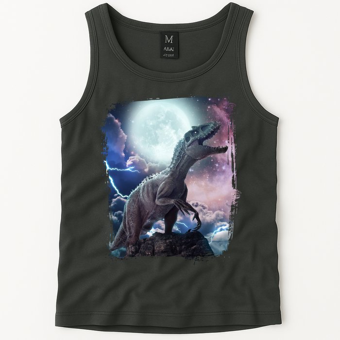 Lightning Moon Galaxy Trex Dinosaur Tank Top