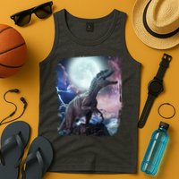 Lightning Moon Galaxy Trex Dinosaur Tank Top