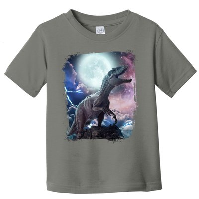 Lightning Moon Galaxy Trex Dinosaur Toddler T-Shirt