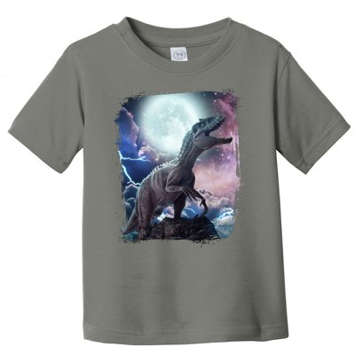 Lightning Moon Galaxy Trex Dinosaur Toddler T-Shirt