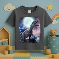 Lightning Moon Galaxy Trex Dinosaur Toddler T-Shirt