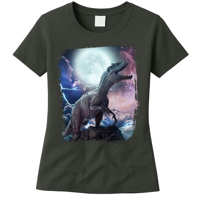 Lightning Moon Galaxy Trex Dinosaur Women's T-Shirt