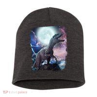 Lightning Moon Galaxy Trex Dinosaur Short Acrylic Beanie