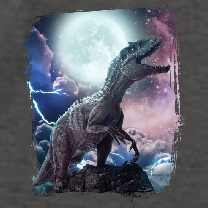 Lightning Moon Galaxy Trex Dinosaur Vector Backpack