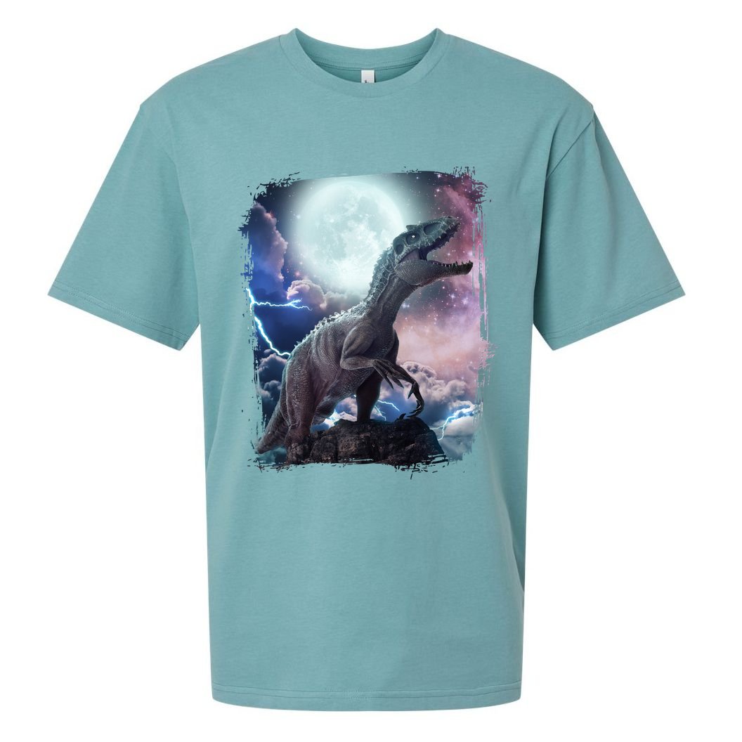 Lightning Moon Galaxy Trex Dinosaur Sueded Cloud Jersey T-Shirt