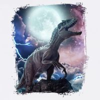 Lightning Moon Galaxy Trex Dinosaur Garment-Dyed Sweatshirt