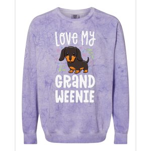 Love My Grand Weenie Dachshund Granddog Grandma Grandpa Colorblast Crewneck Sweatshirt